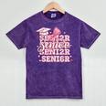 Senior 2026 Class Of 2026 Cute Coquette Pink Bow Graduation Mineral Wash Tshirts Mineral Purple