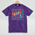 Senior 2026 Class Of 2026 Retro Groovy Graduation Grad Women Mineral Wash Tshirts Mineral Purple