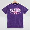 Senior 2026 Coquette Pink Bow Girls Class Of 2026 Graduation Mineral Wash Tshirts Mineral Purple