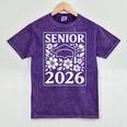 Senior 2026 Floral Flowers Class Of 2026 Graduation Kids Mineral Wash Tshirts Mineral Purple