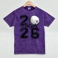 Senior 2026 Golf Player Heart Graduation Girls Teens Mineral Wash Tshirts Mineral Purple