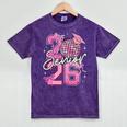 Senior 2026 Graduation Girls Coquette Pink Bow Class Of 2026 Premium Mineral Wash Tshirts Mineral Purple
