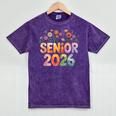 Senior 2026 Groovy Retro Grad Class Of 2026 Graduation Kids Mineral Wash Tshirts Mineral Purple