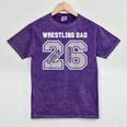 Senior 2026 Wrestling Dad Proud Senior 2026 Dad Graduation Mineral Wash Tshirts Mineral Purple
