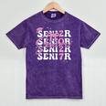 Senior 2027 Class Of 2027 Coquette Pink Bow Graduation 2027 Premium Tri-Blend Mineral Wash Tshirts Mineral Purple