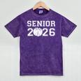 Senior Cheerleader Cheer Class Of 2026 Graduation Graduate Mineral Wash Tshirts Mineral Purple