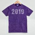 Senior Class 2019 Vintage Graduation Men Women Mineral Wash Tshirts Mineral Purple