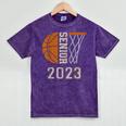 Senior Class Of 2023 Graduation Basketball Team Graduate Mineral Wash Tshirts Mineral Purple