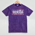 Senior Class 2024 Graduation American Flag Senior 2024 For Women Men Mineral Wash Tshirts Mineral Purple