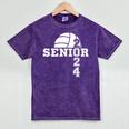 Senior Class Of 2024 Volleyball Seniors School Graduation Mineral Wash Tshirts Mineral Purple