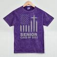 Senior Class Of 2025 USA Flag Cross Christian Graduation Mineral Wash Tshirts Mineral Purple