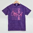 Senior Class Of 2026 Coquette Bow Graduation 2026 Girl Women Mineral Wash Tshirts Mineral Purple