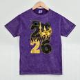 Senior Class Of 2026 Senior Girl Graduation Cap Coquette Bow Mineral Wash Tshirts Mineral Purple