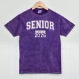 Senior Class Of 2026 Graduation Varsity Arched Letters Mineral Wash Tshirts Mineral Purple
