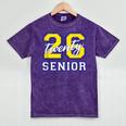 Senior Class 2026 Graduation Yellow Blue Letters Mineral Wash Tshirts Mineral Purple