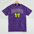 Senior Class Of 2026 Tennis Coquette Bow Graduation Premium Mineral Wash Tshirts Mineral Purple