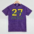 Senior Class Of 2027 Graduation Yellow And Blue On The Back Premium Tri-Blend Mineral Wash Tshirts Mineral Purple