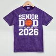 Senior Dad Class Of 2026 Cute Basketball Dad Graduation 2026 Mineral Wash Tshirts Mineral Purple