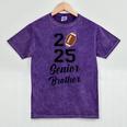 Senior Football Brother Class Of 2025 Graduation Graduate Mineral Wash Tshirts Mineral Purple