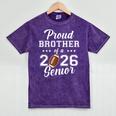 Senior Football Brother Class Of 2026 Graduation Graduate Mineral Wash Tshirts Mineral Purple