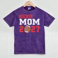 Senior Football Mom 2027 Team Class Of 2027 Graduation Mom Mineral Wash Tshirts Mineral Purple