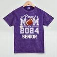 Senior Mom Class Of 2024 Football Proud Mom Graduation Mineral Wash Tshirts Mineral Purple
