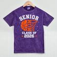 Senior Mom Class Of 2026 Basketball Graduation Mineral Wash Tshirts Mineral Purple