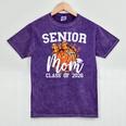 Senior Mom Class Of 2026 Coquette Bow Basketball Graduation Mineral Wash Tshirts Mineral Purple