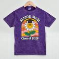 Senior Mom Class Of 2026 Daisy Flower Retro Graduation Mineral Wash Tshirts Mineral Purple