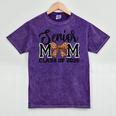 Senior Mom Class Of 2026 Graduation Leopard Coquette Bow Mineral Wash Tshirts Mineral Purple