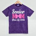 Senior Mom Class Of 2026 Pink Coquette Bow Graduation Mineral Wash Tshirts Mineral Purple