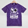 Senior Mom Class Of 2026 Soccer Graduation Heart Mineral Wash Tshirts Mineral Purple