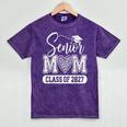 Senior Mom Class Of 2027 Senior Mama 2027 Graduation Mineral Wash Tshirts Mineral Purple
