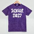 Senior Retro Class Of 2027 Graduation High School College Mineral Wash Tshirts Mineral Purple