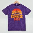 Senior Sunrise Class Of 2026 Graduation Proud Graduate Retro Mineral Wash Tshirts Mineral Purple