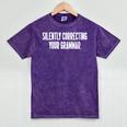 Silently Correcting Your Grammar Introvert Mineral Wash Tshirts Mineral Purple