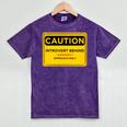 A Simple Yellow Warning Sign For Introvert Mineral Wash Tshirts Mineral Purple