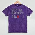 Social Battery 1 Percent Introvert Mood Minimalist Mineral Wash Tshirts Mineral Purple Social Battery 1 Percent Introvert Mood Minimalist Mineral Wash Tshirts Mineral Purple