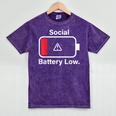Social Battery Low Anti-Social Introvert Mineral Wash Tshirts Mineral Purple