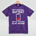 Social Battery Low Charger At Home Antisocial Introvert Mineral Wash Tshirts Mineral Purple Social Battery Low Charger At Home Antisocial Introvert Mineral Wash Tshirts Mineral Purple