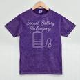 Social Battery Recharging Introvert Minimalist Mineral Wash Tshirts Mineral Purple