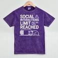 Social Interactions Limit Reached Introvert Tired Mineral Wash Tshirts Mineral Purple
