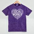 Social Worker T Shirt Love Month Graduation Tshirt Mineral Wash Tshirts Mineral Purple