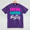 Social Worker Work Coworkers Best Friend Graduation MSW Mineral Wash Tshirts Mineral Purple
