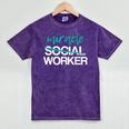 Social Worker Work Month MSW Graduation Masters Mineral Wash Tshirts Mineral Purple
