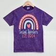 Social Worker Work MSW BSW Graduation 2024 Masters Degree Mineral Wash Tshirts Mineral Purple