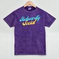 Socially Awkward Introvert Retro Anxious Awkwardly Social Mineral Wash Tshirts Mineral Purple