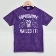 Sophomore Nailed It 2018 Graduation Mineral Wash Tshirts Mineral Purple