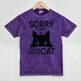 Sorry I Can't Go I'm An Indoor Cat Introvert Cats Mineral Wash Tshirts Mineral Purple