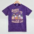 Sorry I Cant Go Im An Indoor Cat Cat Owners Introverts Mineral Wash Tshirts Mineral Purple Sorry I Cant Go Im An Indoor Cat Cat Owners Introverts Mineral Wash Tshirts Mineral Purple